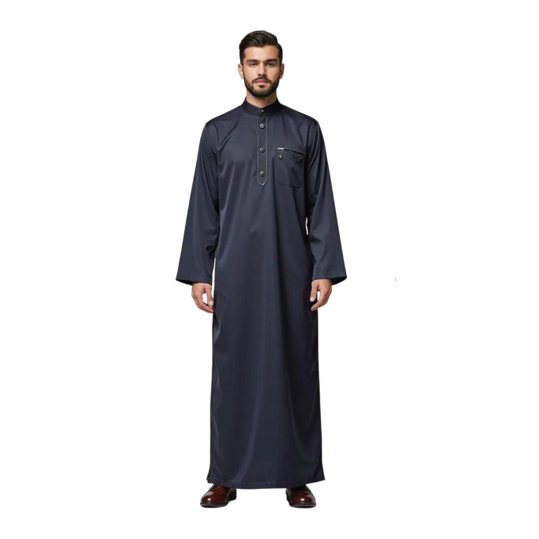 Zahir Grey Classic Premium Thobe For Men