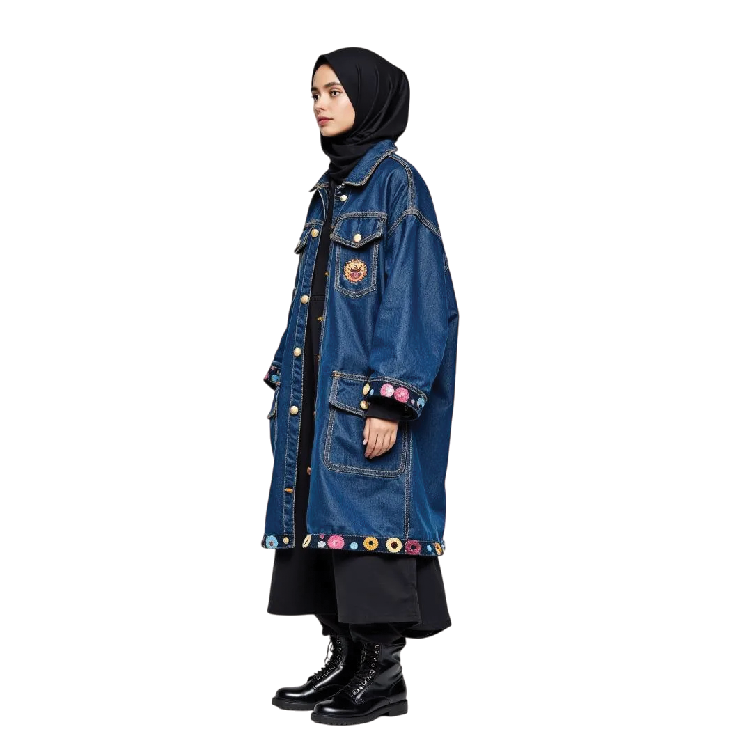 Ruqayyah Embroidered Denim Jacket